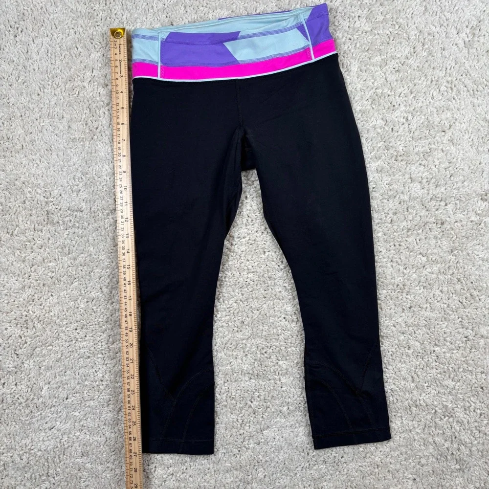 Lululemon Black Run‎ Crops Capri Leggings Women's Size Medium